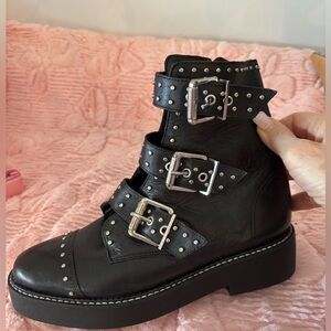 Black Studded Ankle Boots